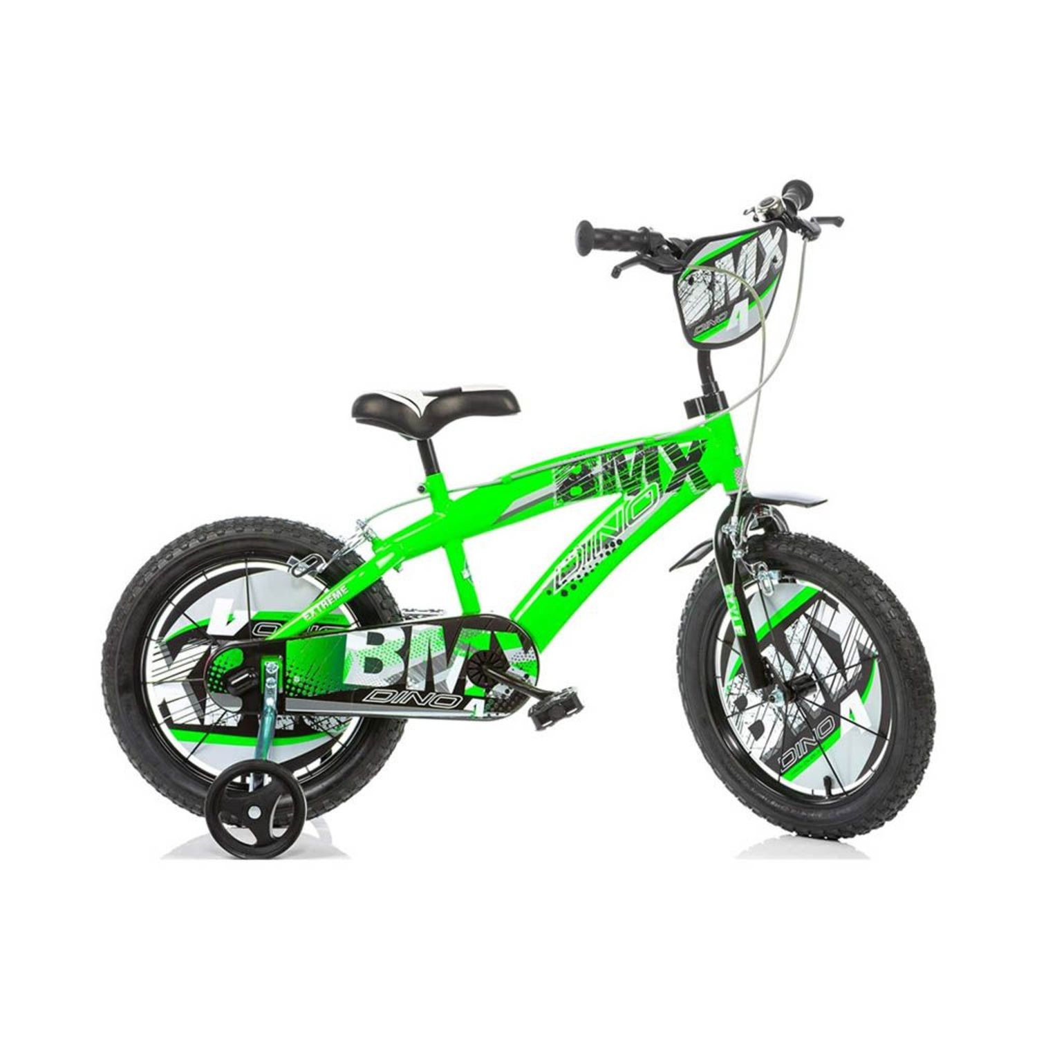 Bicicletta bmx per bambini da 16 pollici con freno anteriore, ruote in composto e gomme eva, pignone fisso posteriore - adatta per bambini dagli 8-12 anni - DINO BIKES