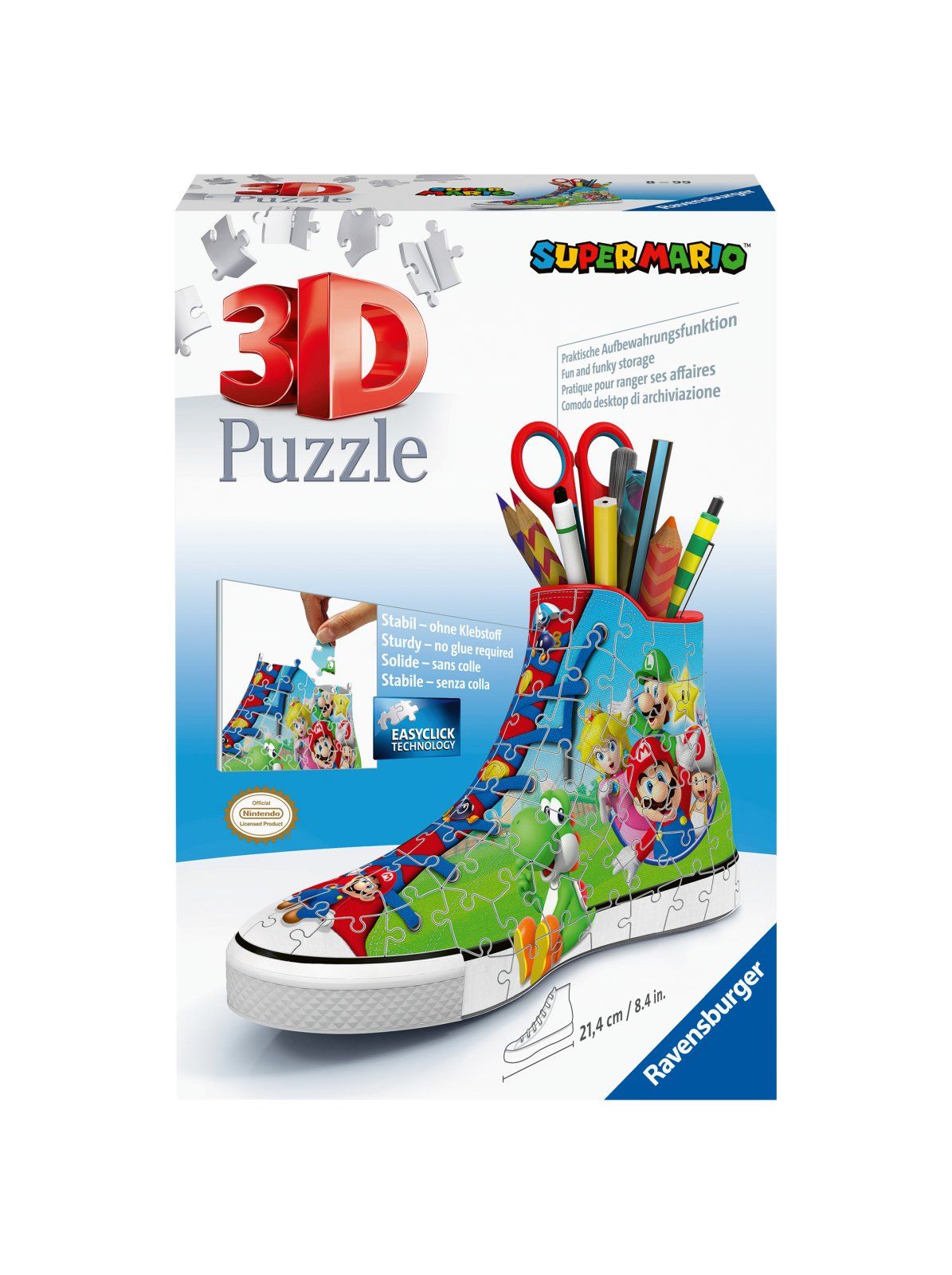 Ravensburger - 3d puzzle portapenne sneaker super mario edition, 108 pezzi, 8+ anni - RAVENSBURGER, RAVENSBURGER 3D PUZZLE, Super Mario