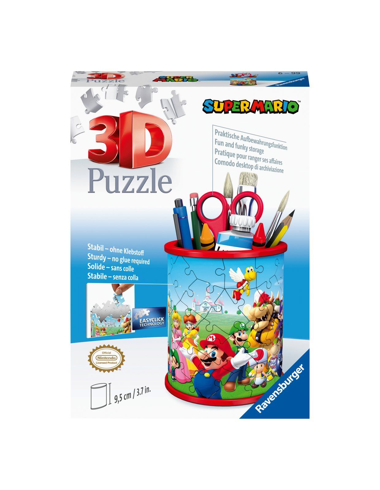 Ravensburger - 3d puzzle portapenne super mario, 54 pezzi, 6+ anni - RAVENSBURGER, RAVENSBURGER 3D PUZZLE, Super Mario