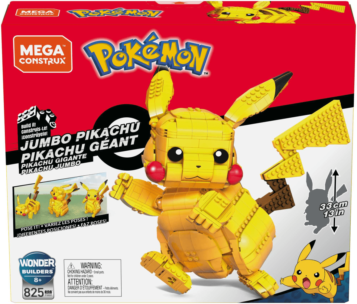 Mega construx- pokemon pikachu gigante, personaggio da assemblare da oltre 600 pezzi, 8+anni - MEGA BLOKS, POKEMON