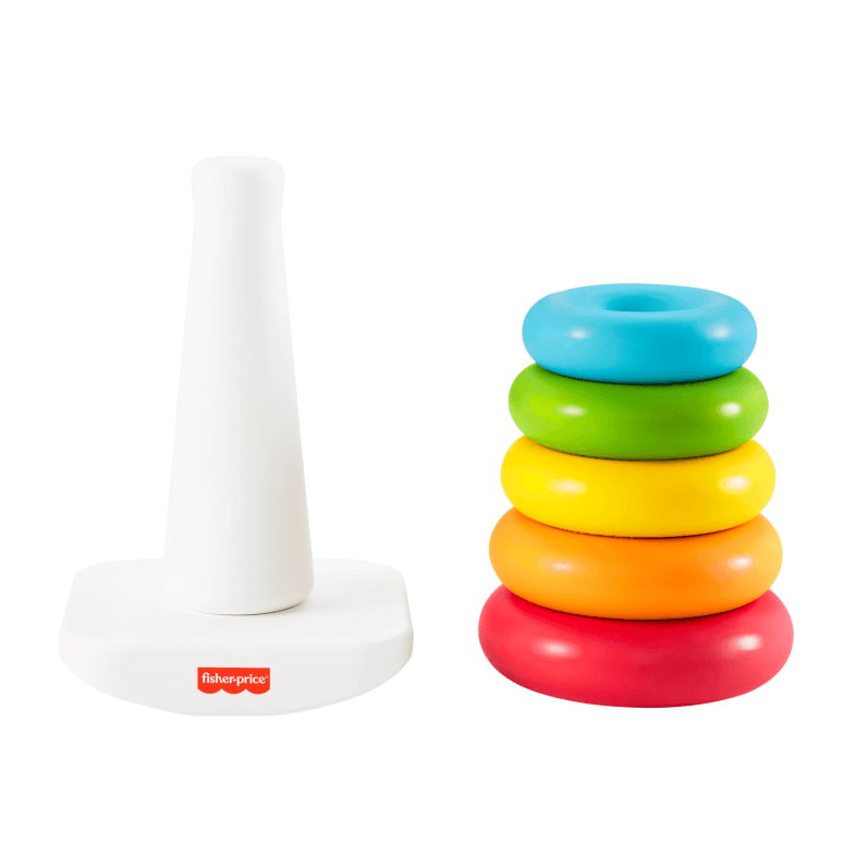 Fisher-price piramide 5 anelli eco, in materiali vegetali, giocattolo impilabile - FISHER-PRICE
