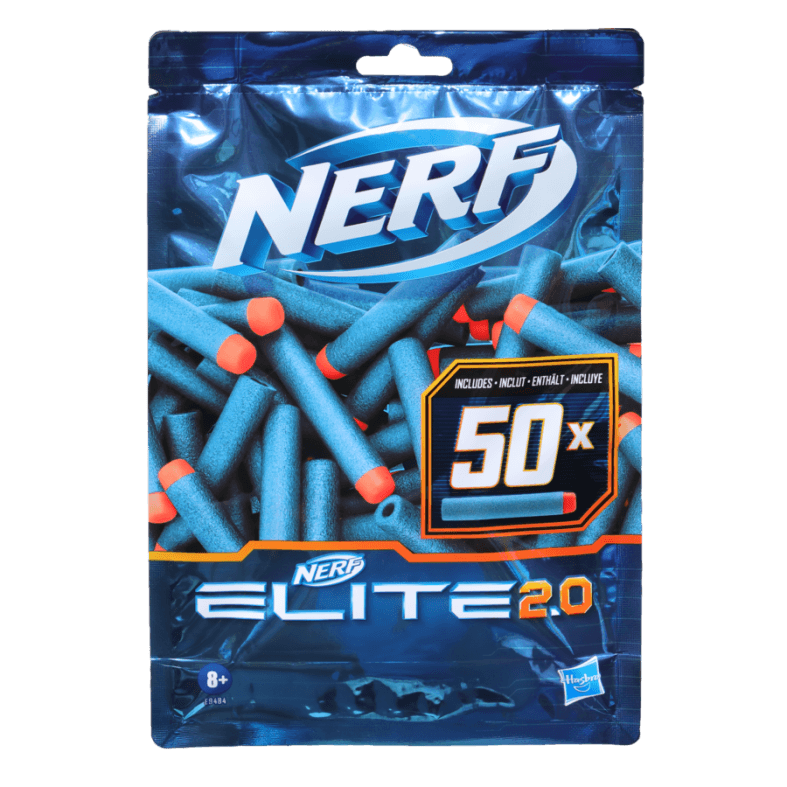 Hasbro nerf elite 2.0 confezione ricarica 50 dardi elite 2.0 ufficiali, compatibile con tutti i blaster nerf elite - NERF