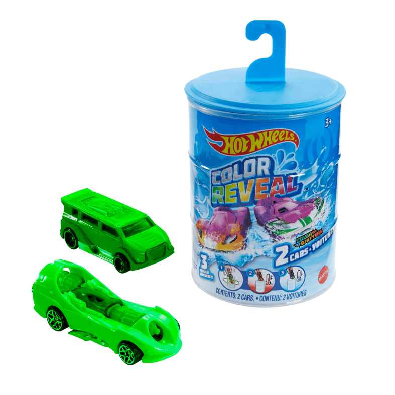 Hot wheels color reveal confezione da 2 veicoli in scala 1:64, macchinine cambia colorea sorpresa, 4+anni - Hot Wheels