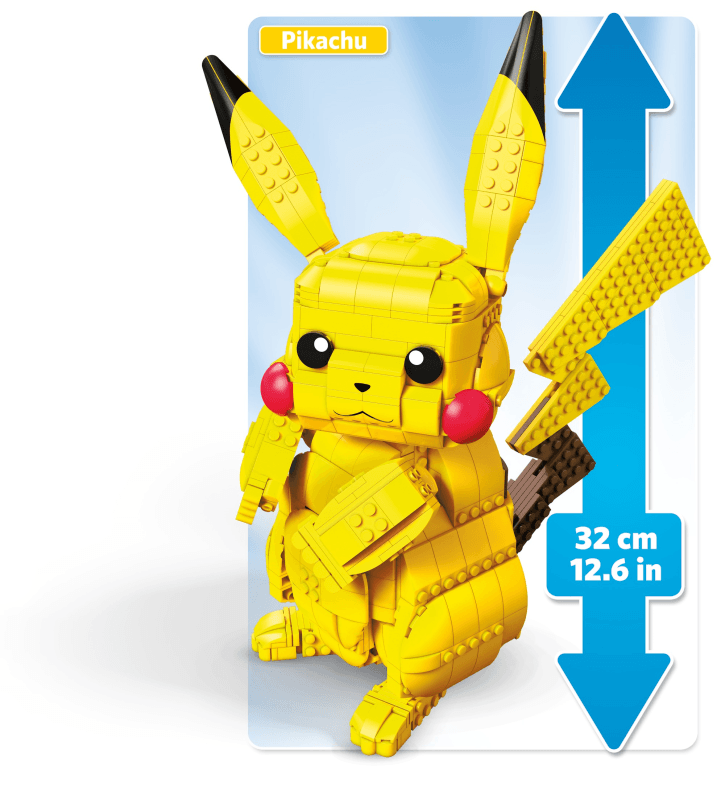 Mega construx- pokemon pikachu gigante, personaggio da assemblare da oltre 600 pezzi, 8+anni - MEGA BLOKS, POKEMON