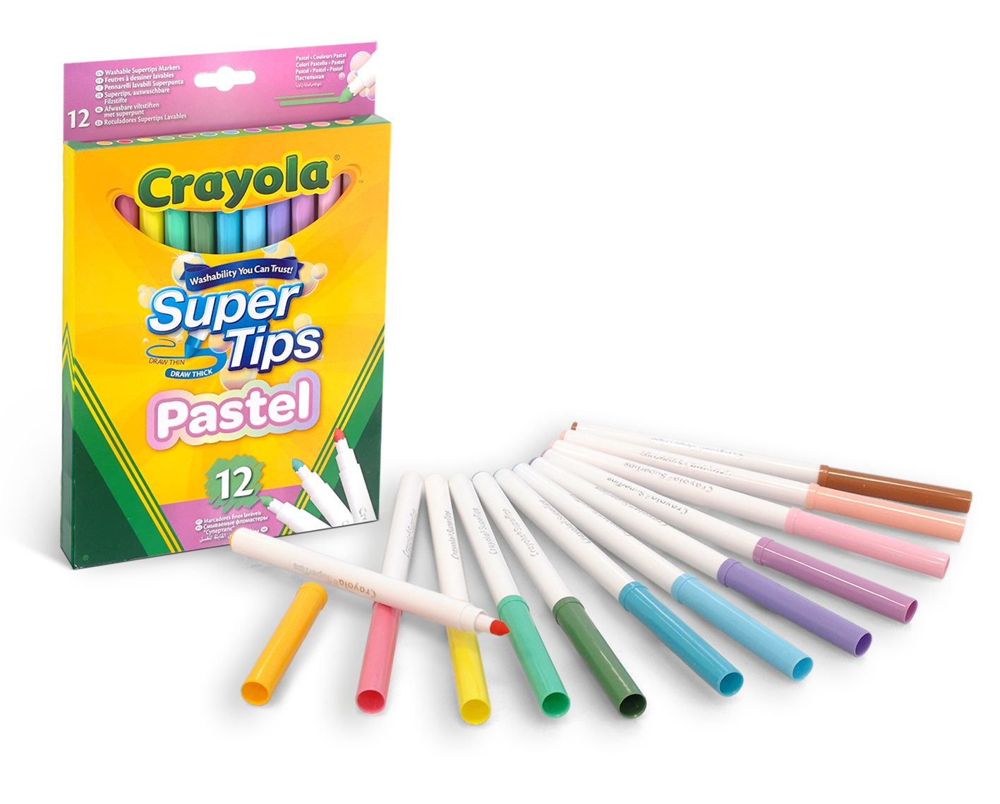12 superpunta lavabili colori pastello - CRAYOLA