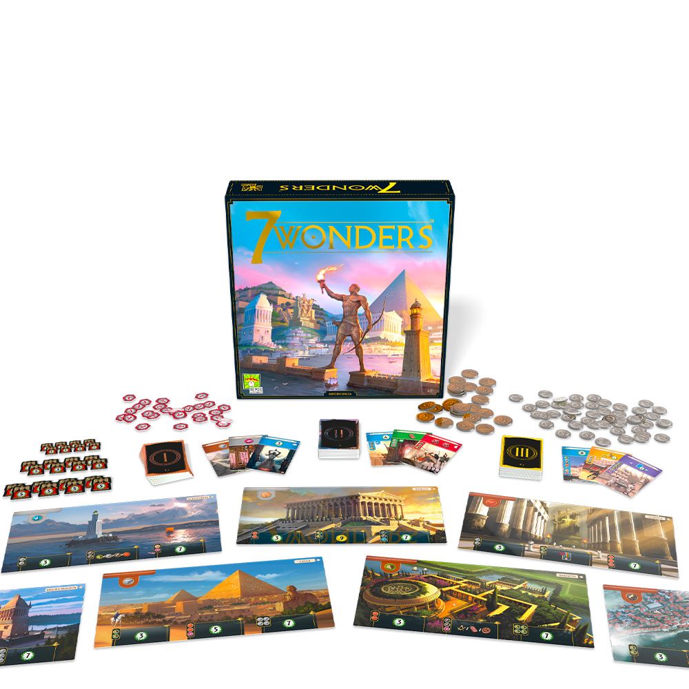 7 wonders - il gioco da tavolo strategico più premiato | nuova edizione con design rinnovato - 10+ anni - 3-7 giocatori - ASMODEE