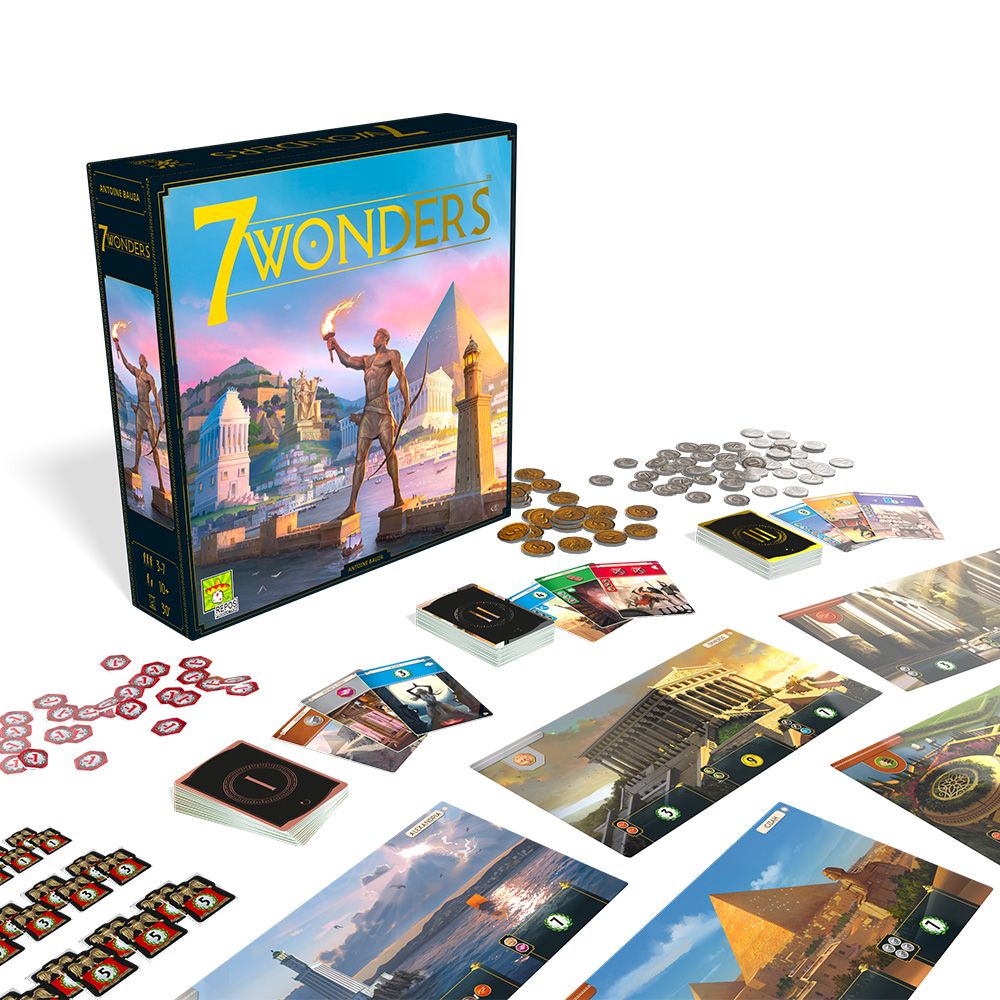 7 wonders - il gioco da tavolo strategico più premiato | nuova edizione con design rinnovato - 10+ anni - 3-7 giocatori - ASMODEE