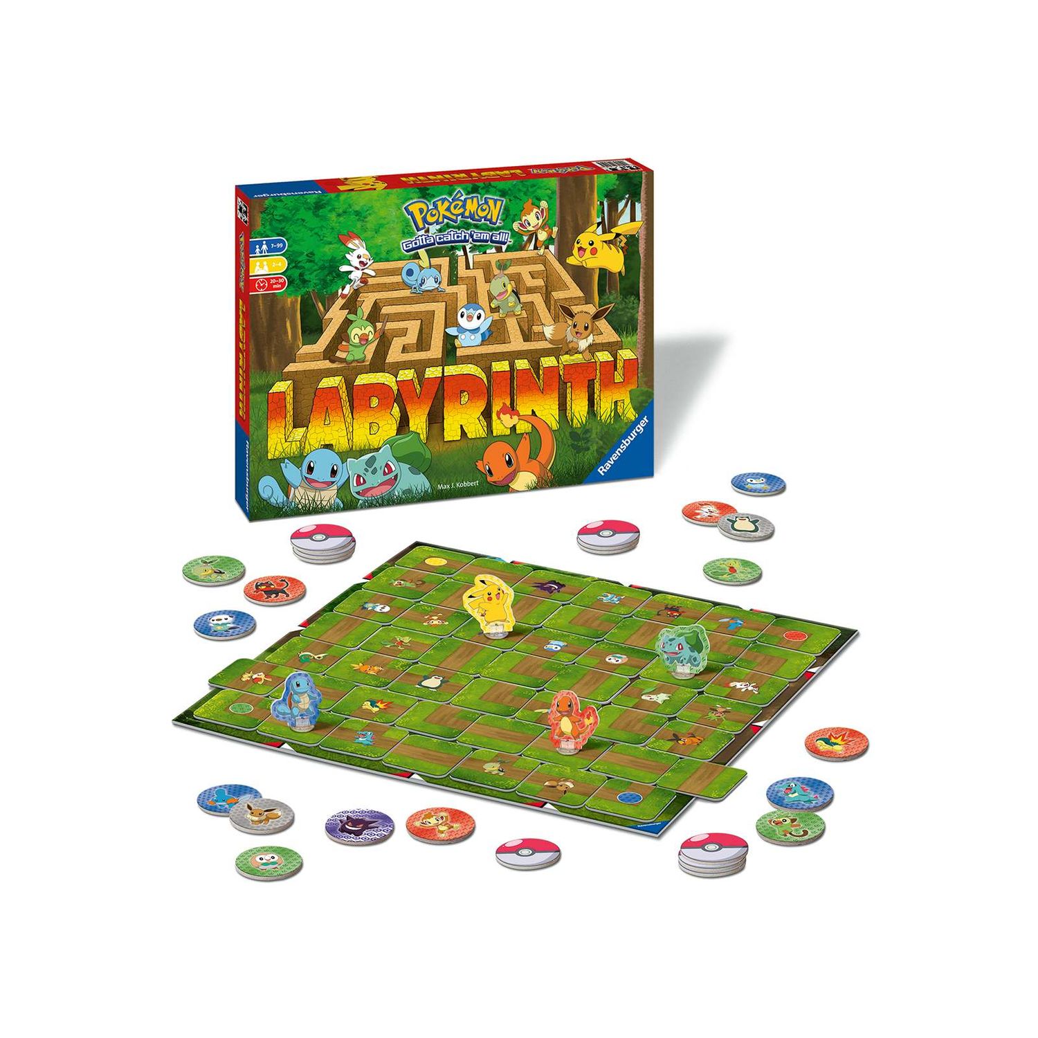 Ravensburger - labirinto magico pokemon, gioco da tavolo, da 2 a 4 giocatori, 7+ anni - POKEMON, RAVENSBURGER