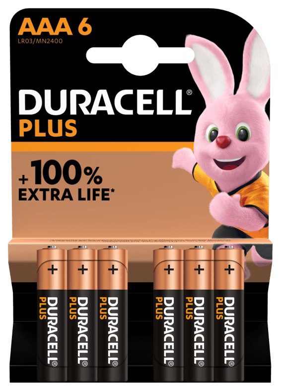 Duracell - nuovo plus100 aaa, batterie ministilo, confezione da 6 - DURACELL