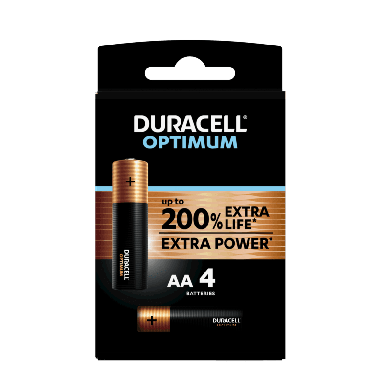 Duracell - nuovo optimum aa, batterie stilo alcaline, confezione da 4 - DURACELL