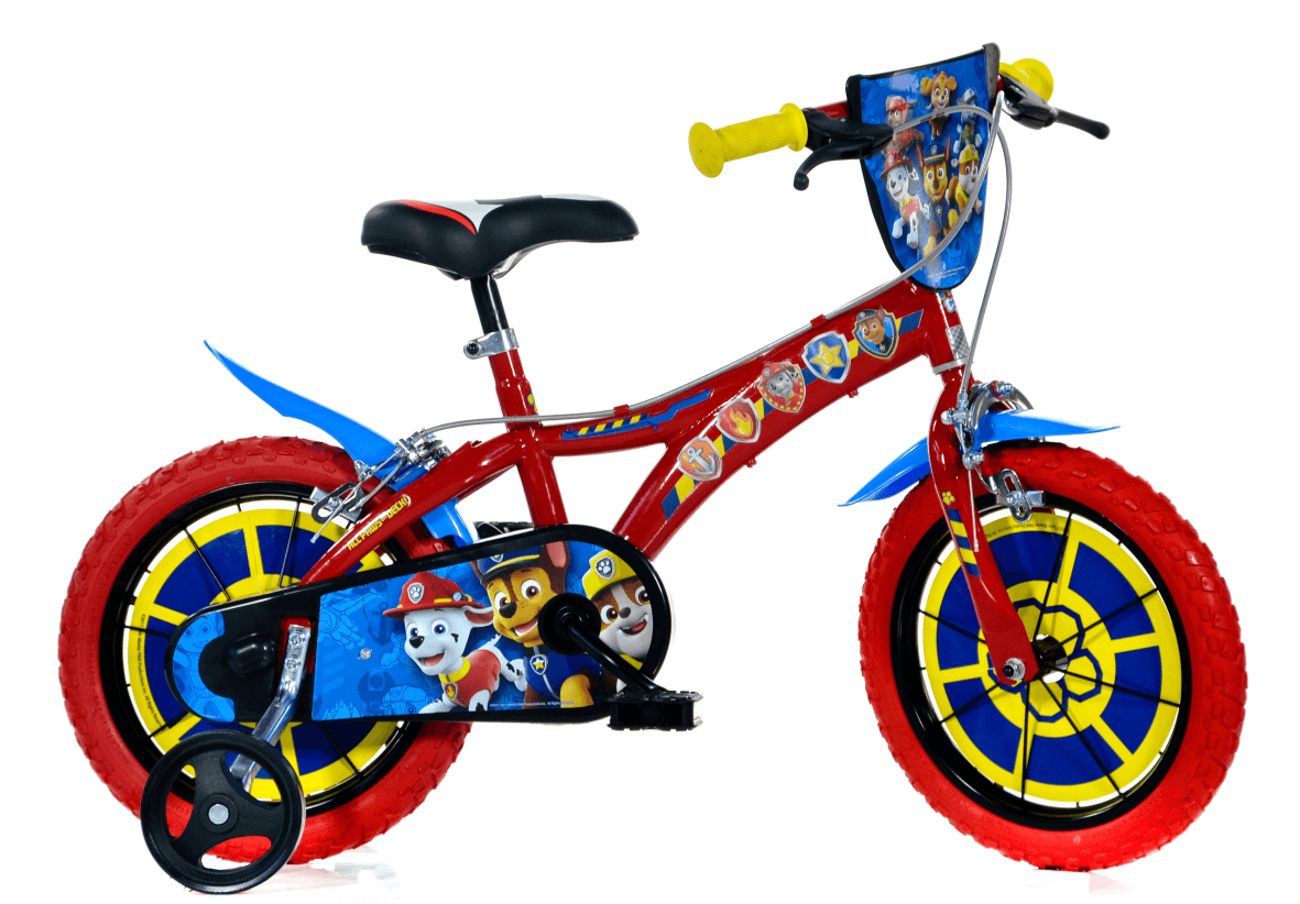 Bicicletta per bambini 14" paw patrol - telaio in acciaio, ruote in gomma gonfiabili, stabilizzatori di serie e freno anteriore - ideale per bambini di altezza 95-127cm, 5-7 anni - Paw Patrol