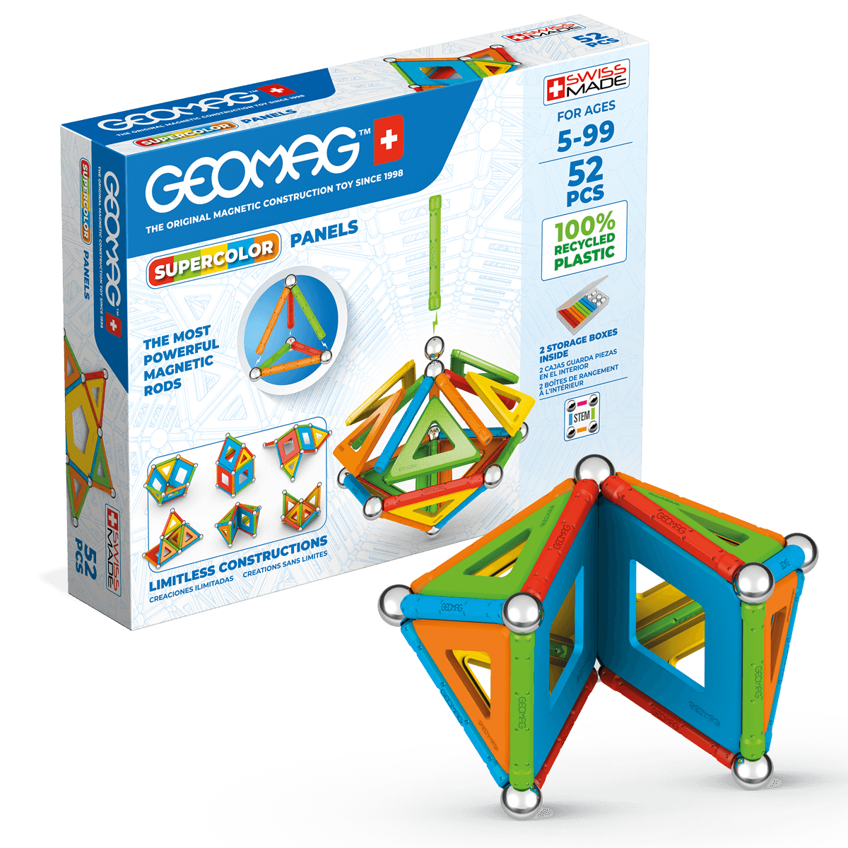 378 geomag supercolor panels recycled 52 pcs - Geomag