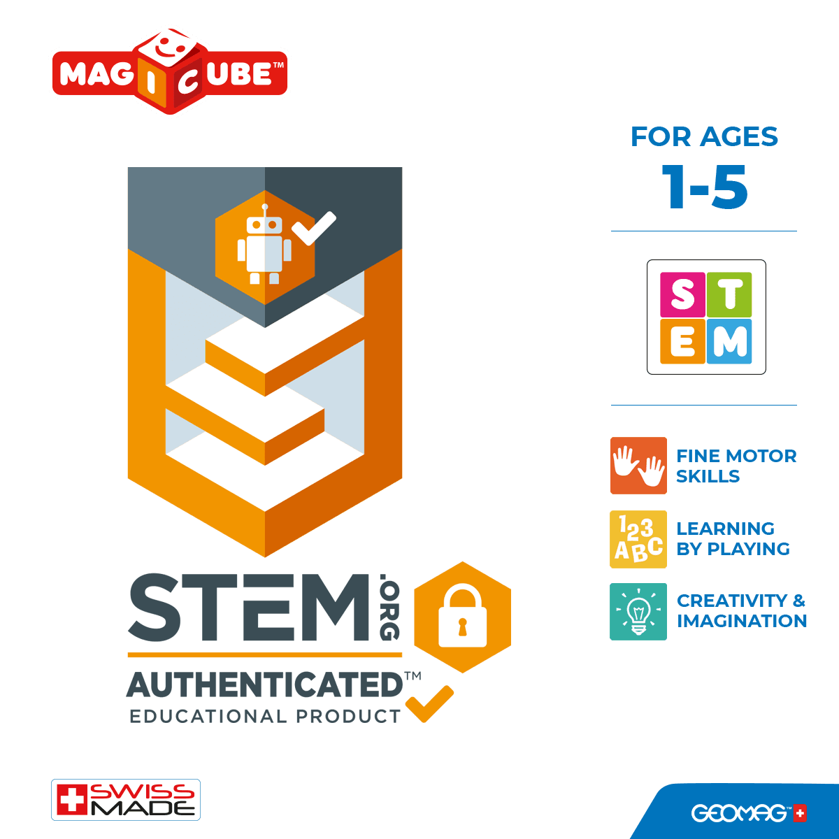 201 geomag magicube 3 shapes recycled animals 9 pcs - Geomag