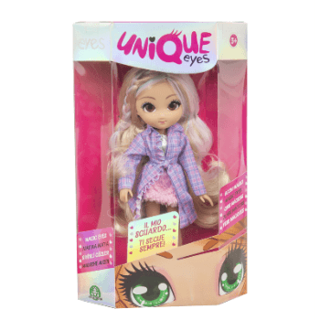 Unique eyes - bambola articolata 25cm, con occhi grandi magici e profondi, segue il tuo sguardo, rebecca fashion doll cantante estroversa - GIOCHI PREZIOSI, UNIQUE EYES