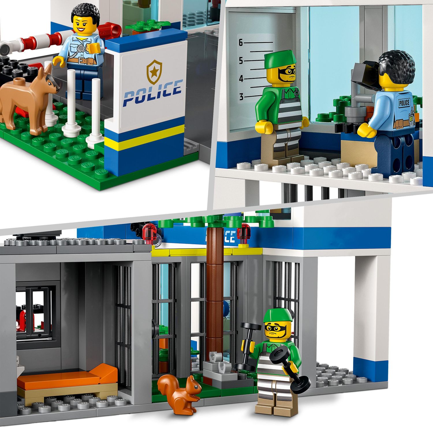 Lego city police stazione di polizia, con camion della spazzatura ed elicottero giocattolo, per bambini di 6+ anni, 60316 - LEGO CITY, Lego
