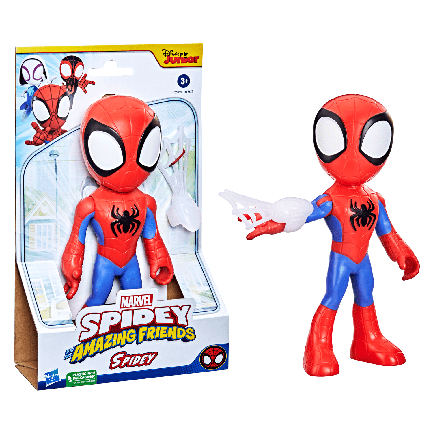 Hasbro spidey e i suoi fantastici amici - mega spidey, action figure da 22,5 cm, giocattolo per età prescolare, dai 3 anni in su - SPIDEY, MARVEL