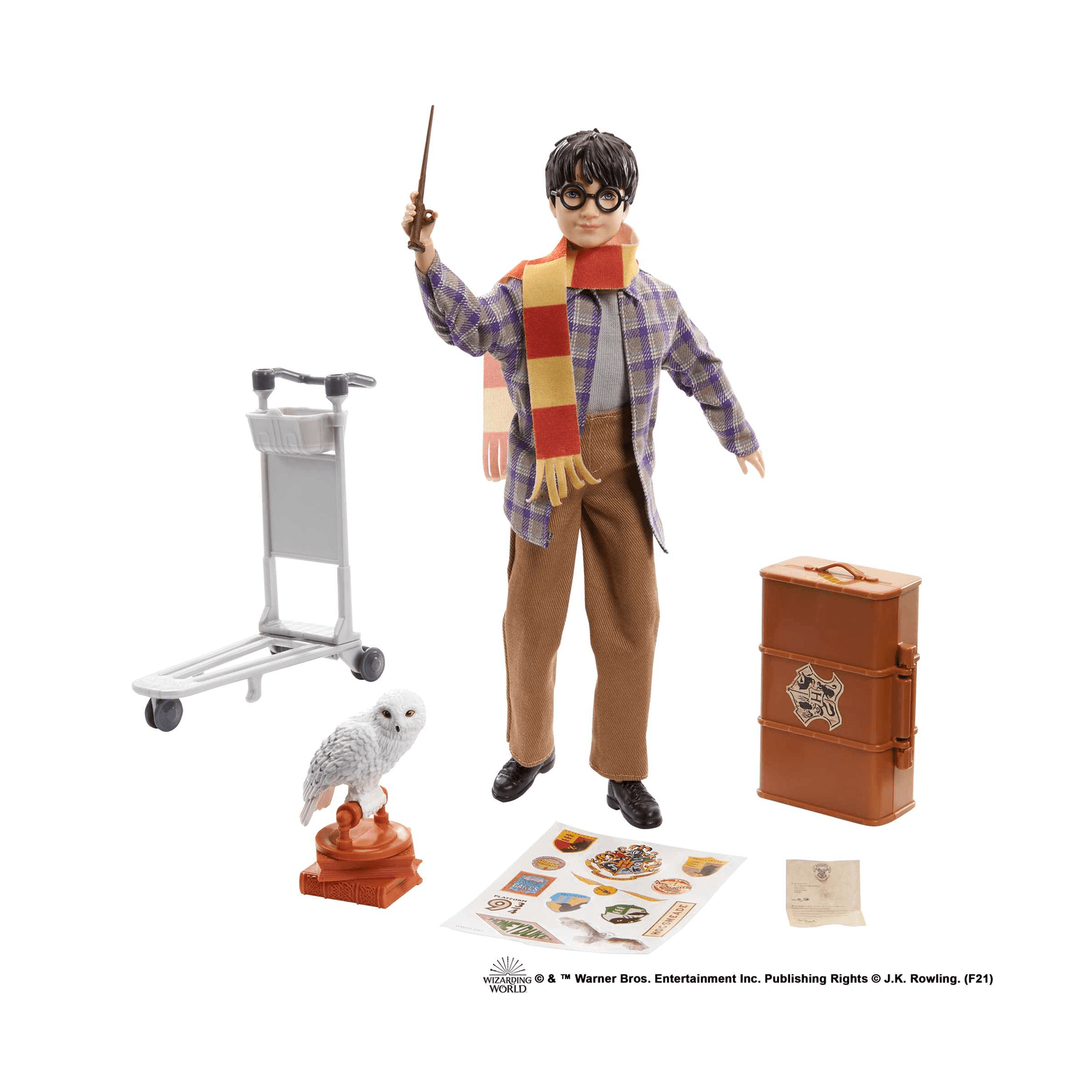 Harry potter, personaggio harry binario 9 3/4 da collezione con edvige e accessori; giocattolo per bambini 6+ anni, gxw31 - Harry Potter
