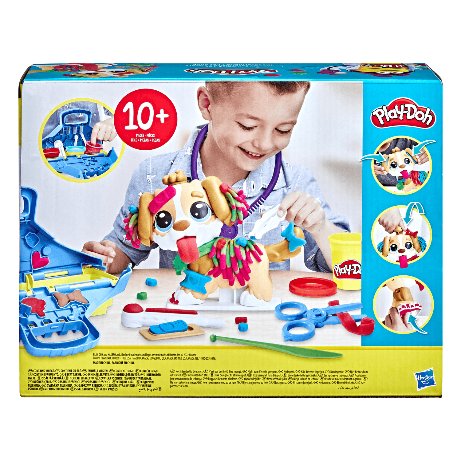 Play-doh - set da veterinario, playset con 10 strumenti e 5 colori di pasta da modellare atossica, cane giocattolo per bambini dai 3 anni in su - PLAY-DOH