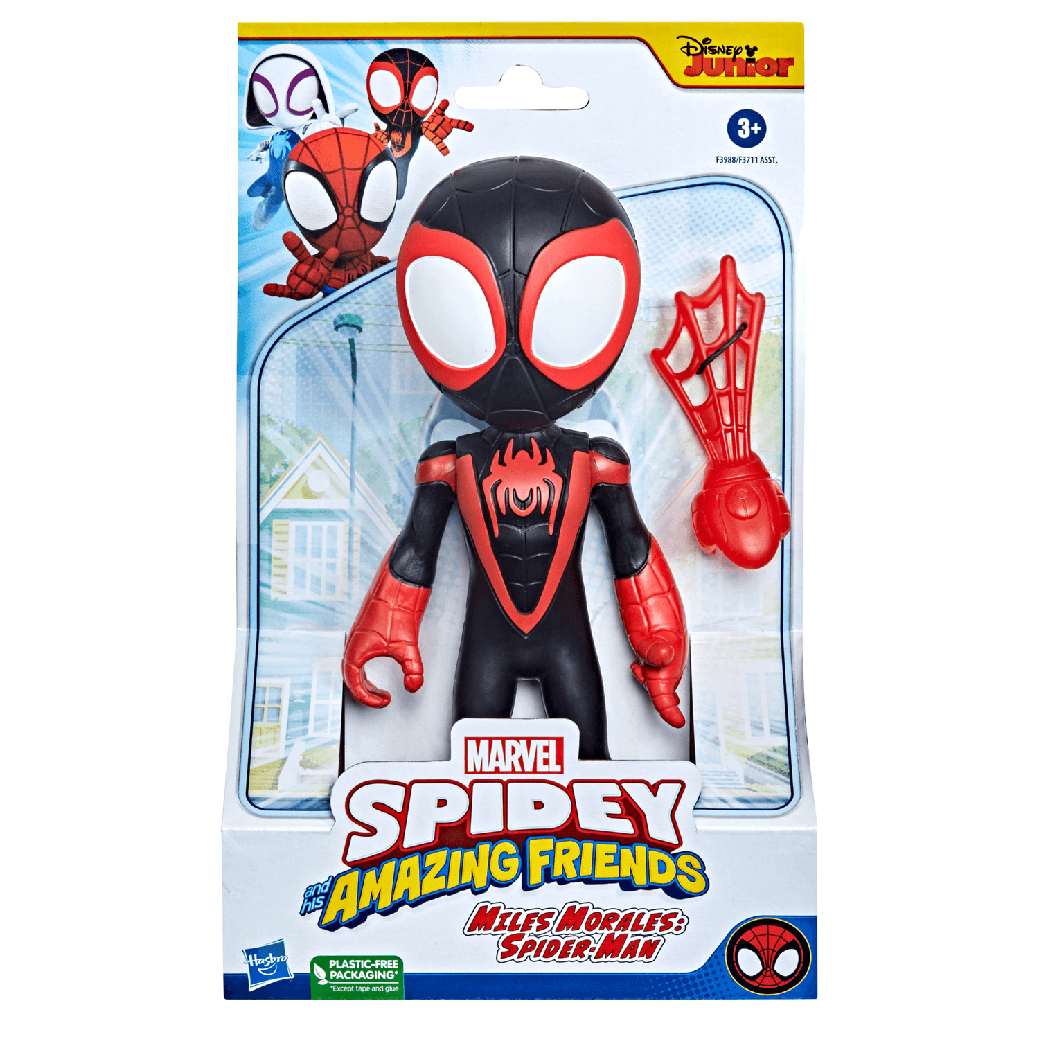 Hasbro spidey e i suoi fantastici amici - mega miles morales, action figure da 22,5 cm, dai 3 anni in su - SPIDEY, MARVEL