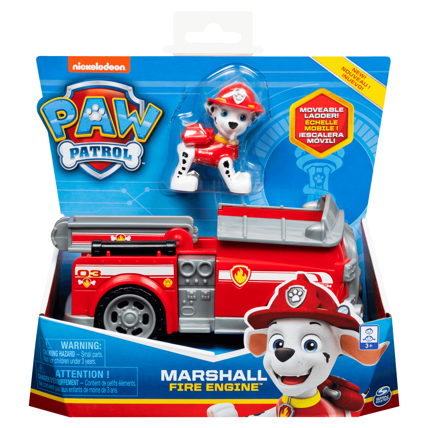  paw patrol, camion dei pompieri di marshall con personaggio - Paw Patrol