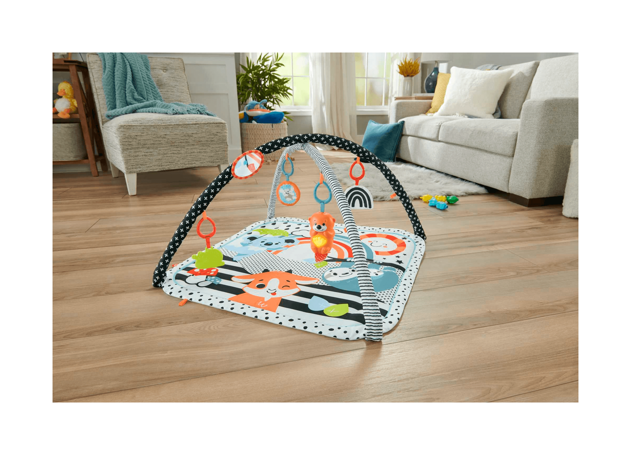 Fisher-price-palestrina luci e suoni degli amici animali 3 in 1, tappetino attività per il gioco a pancia in su o distesi sul pancino, giocattolo per neonati 0+ mesi, hbp41 - FISHER-PRICE