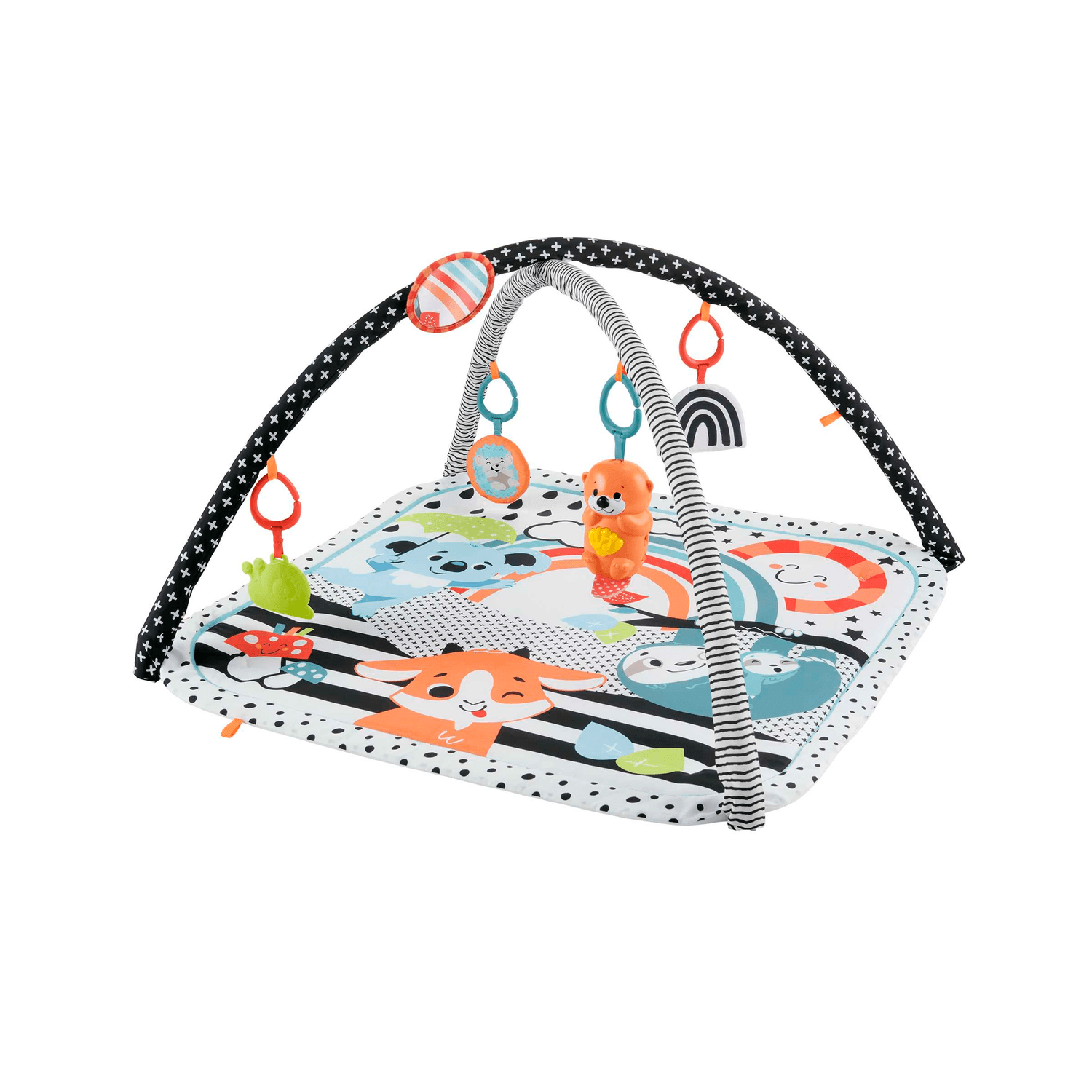 Fisher-price-palestrina luci e suoni degli amici animali 3 in 1, tappetino attività per il gioco a pancia in su o distesi sul pancino, giocattolo per neonati 0+ mesi, hbp41 - FISHER-PRICE