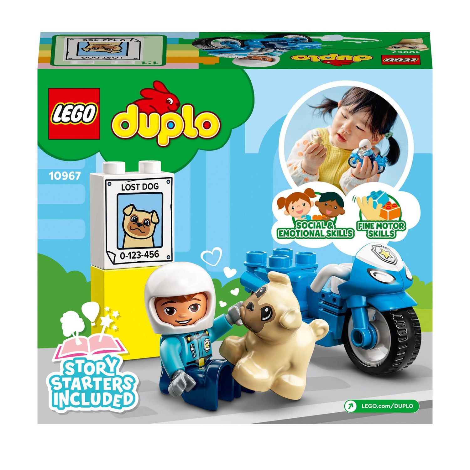 Lego duplo 10967 motocicletta della polizia, moto giocattolo per bambini di 2+ anni, giochi creativi ed educativi - LEGO DUPLO, Lego