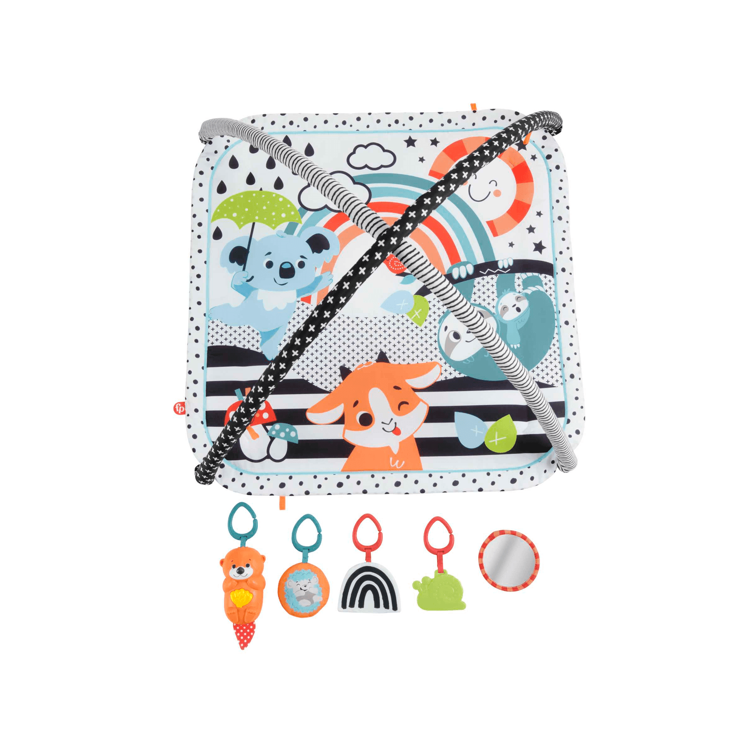 Fisher-price-palestrina luci e suoni degli amici animali 3 in 1, tappetino attività per il gioco a pancia in su o distesi sul pancino, giocattolo per neonati 0+ mesi, hbp41 - FISHER-PRICE