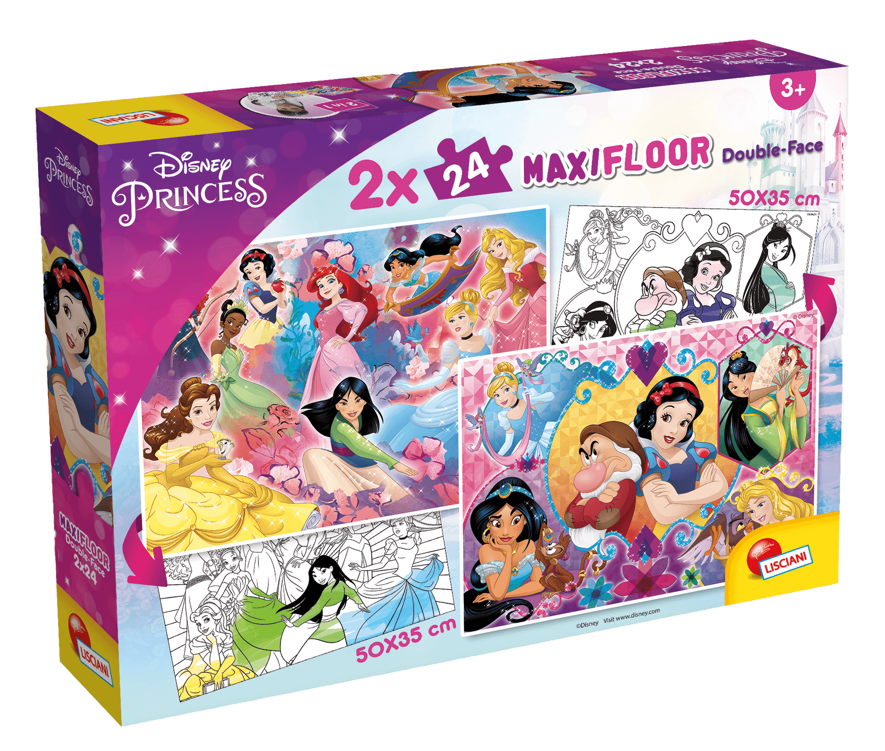 Disney puzzle maxifloor 2 x 24 princess - DISNEY PRINCESS, LISCIANI, Disney