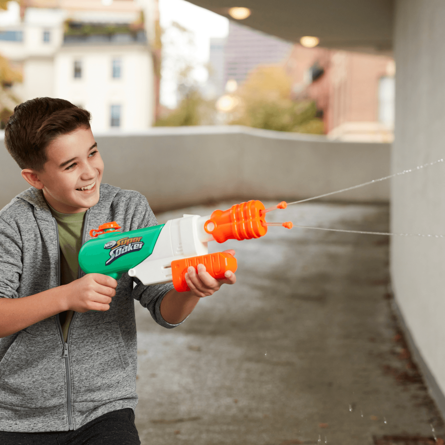 Nerf super soaker - hydro frenzy, blaster ad acqua 3-in-1, con bocchetta regolabile e 2 tubi lancia-acqua - NERF