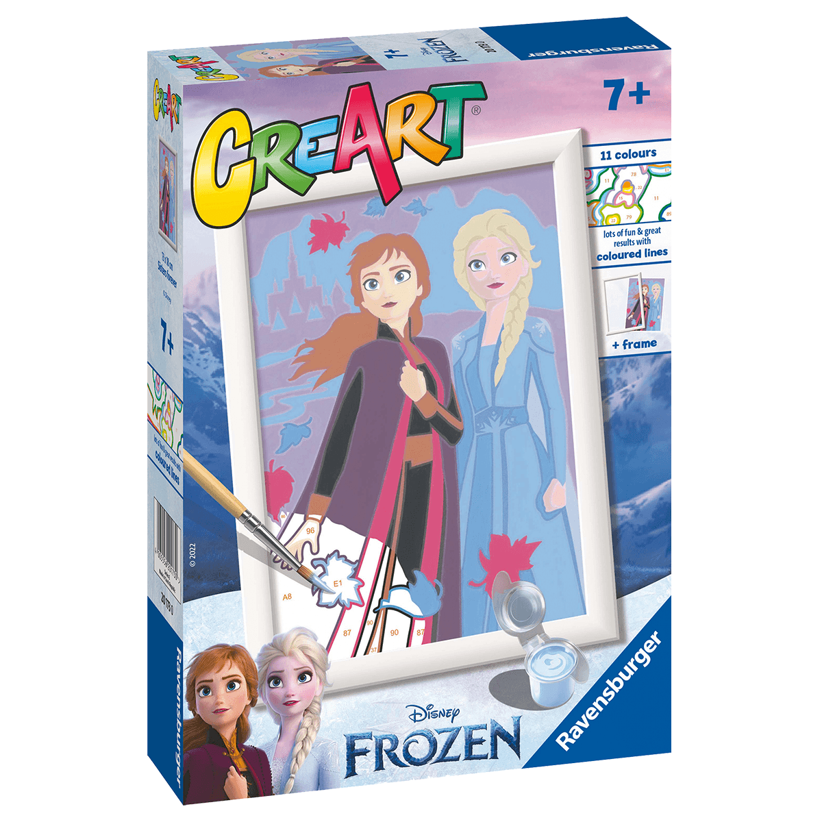 Ravensburger creart per bambini, kit per dipingere con i numeri, 7+, serie e licensed, frozen: sisters forever - CREART, DISNEY PRINCESS, Disney