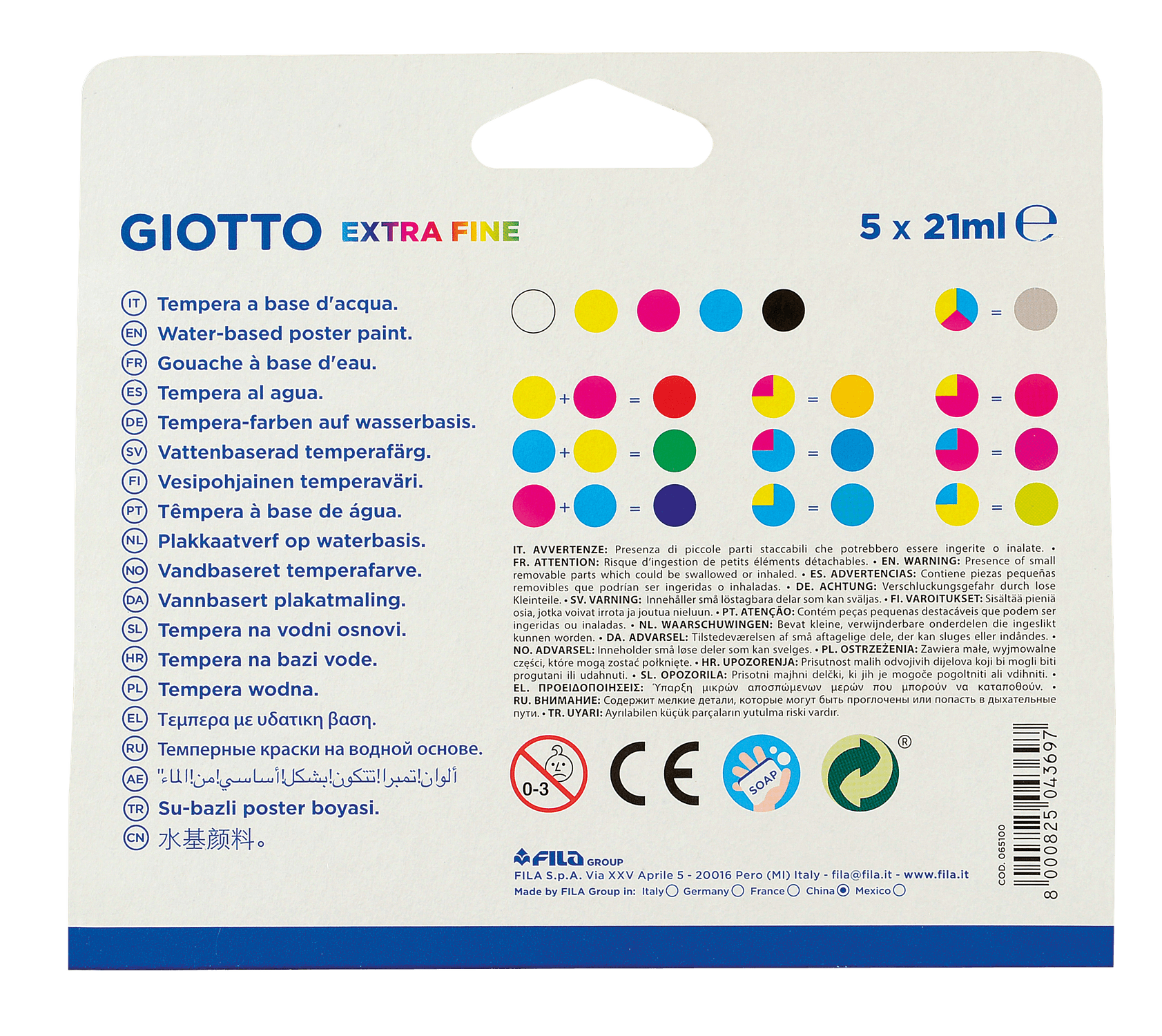 Astuccio tempere giotto colori primari 5 x 12 ml - GIOTTO