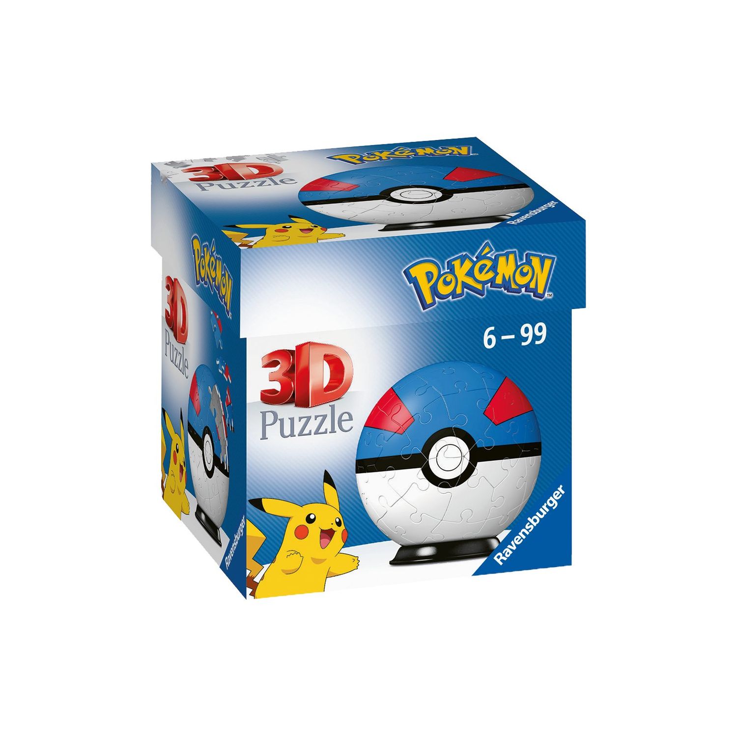 Ravensburger - 3d puzzle pokémon pokéball blu e rossa, 54 pezzi, 6+ anni - POKEMON, RAVENSBURGER, RAVENSBURGER 3D PUZZLE