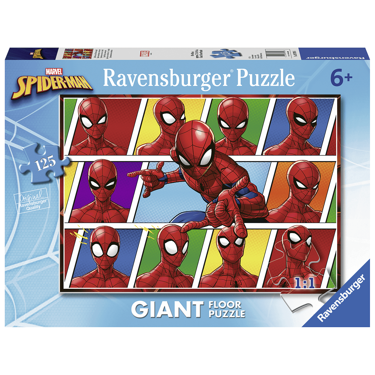 Ravensburger - puzzle 125 pezzi formato giant - per bambini a partire dai 6 anni - spiderman - RAVENSBURGER, Avengers, MARVEL, Spiderman