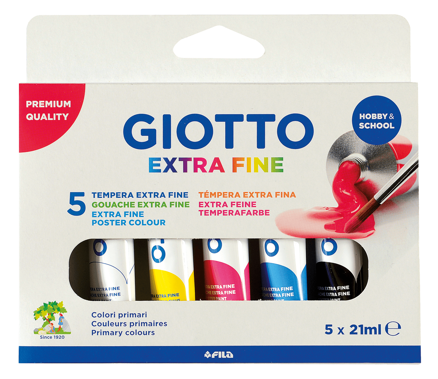 Astuccio tempere giotto colori primari 5 x 12 ml - GIOTTO