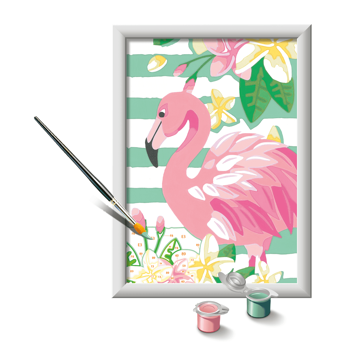 Ravensburger creart per bambini, kit per dipingere con i numeri, 7+, serie e, fenicottero - CREART, RAVENSBURGER