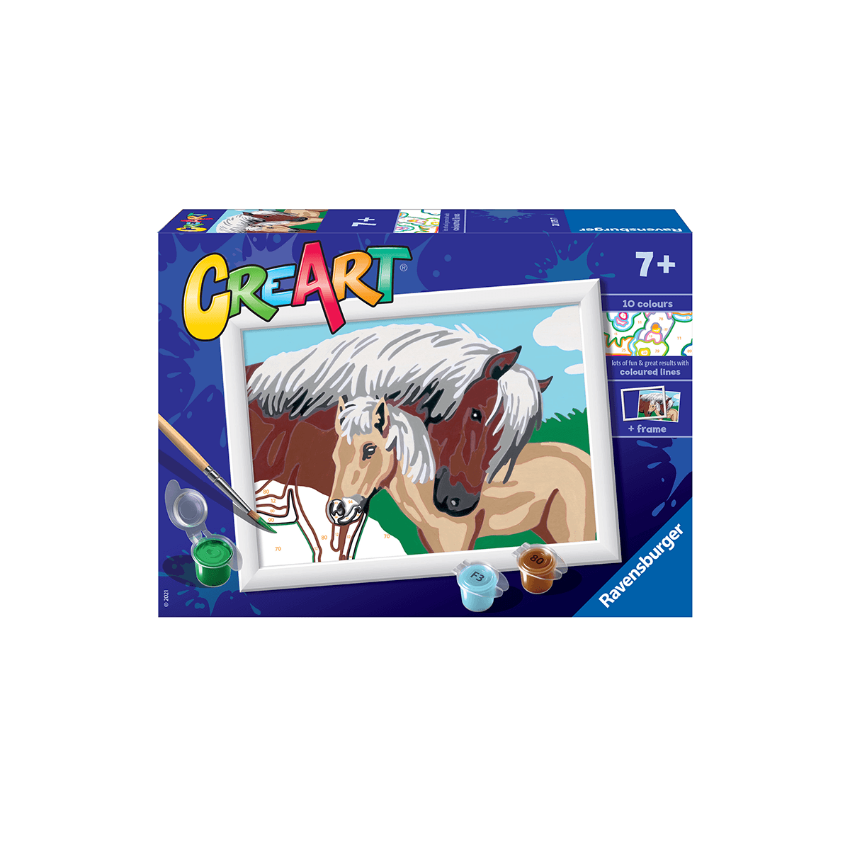 Ravensburger creart per bambini, kit per dipingere con i numeri, 7+, serie e, amore materno - CREART, RAVENSBURGER
