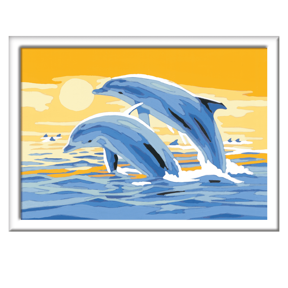 Ravensburger creart per bambini, kit per dipingere con i numeri, 7+, serie e, delfini amici - CREART, RAVENSBURGER