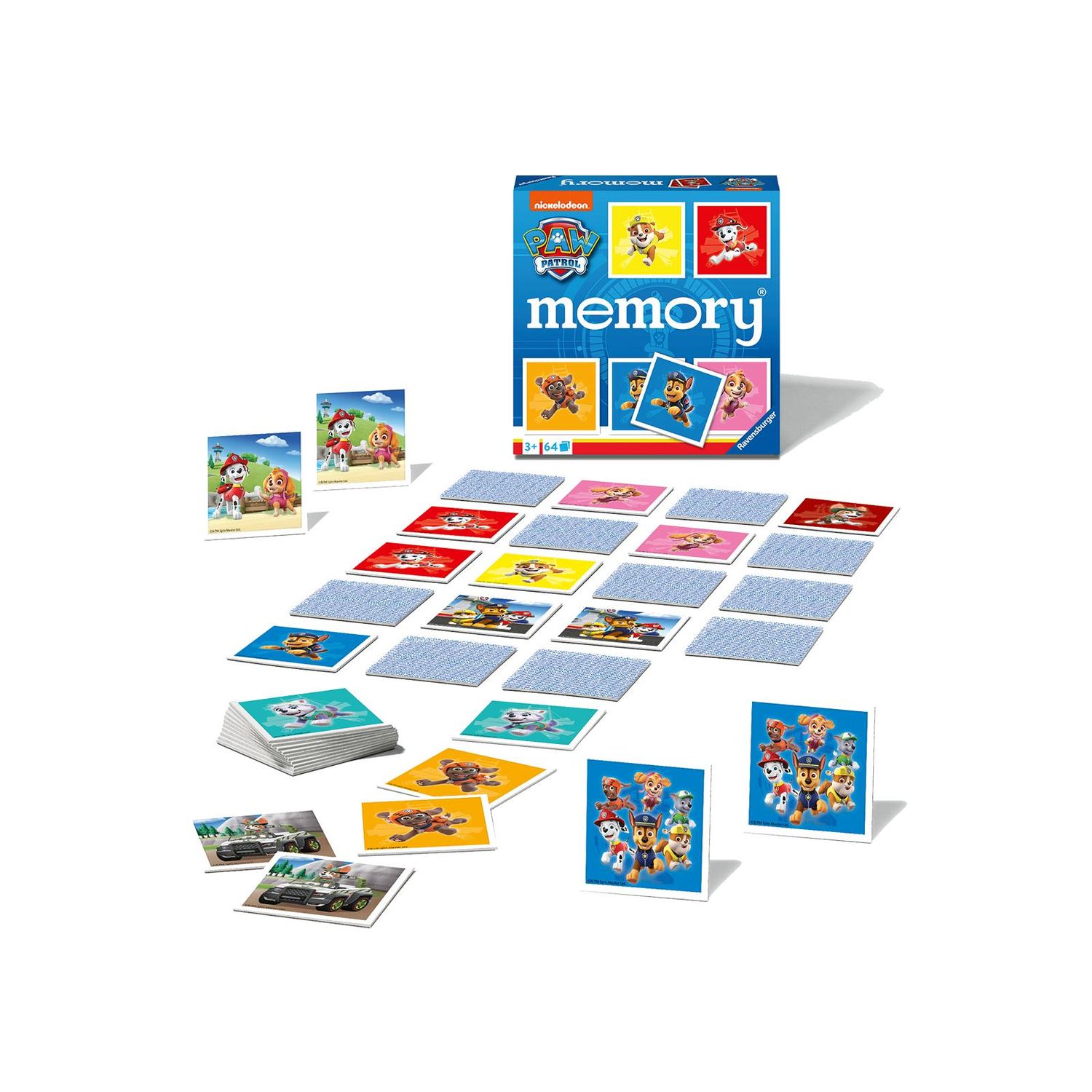 Ravensburger - memory versione paw patrol, 64 tessere, gioco da tavolo, 3+ anni - RAVENSBURGER, Paw Patrol