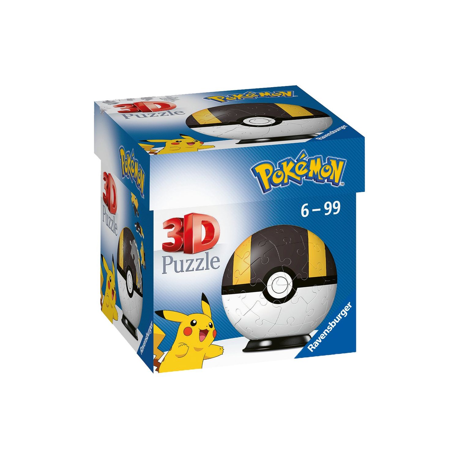Ravensburger - 3d puzzle pokémon pokéball nera e gialla, 54 pezzi, 6+ anni - POKEMON, RAVENSBURGER, RAVENSBURGER 3D PUZZLE