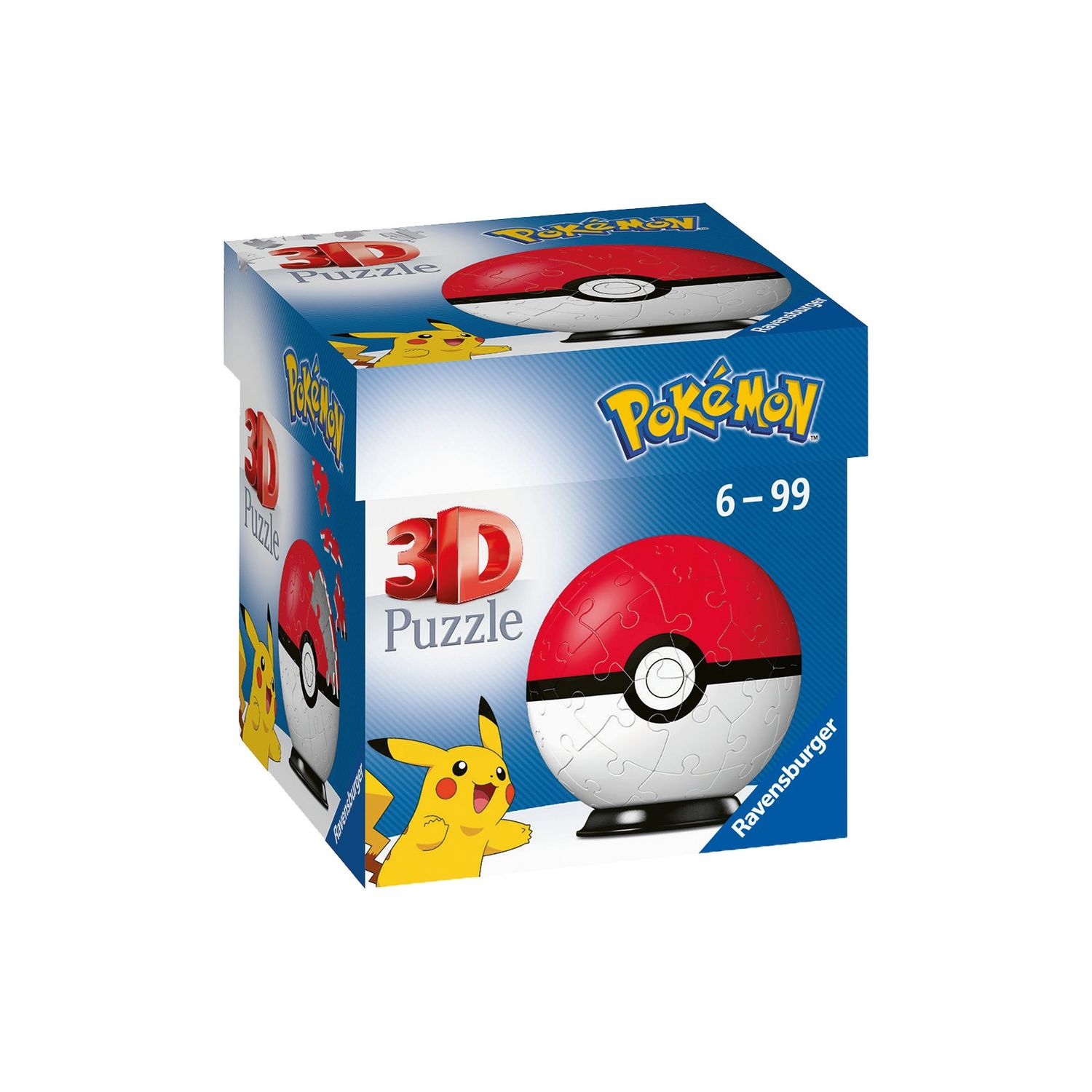 Ravensburger - 3d puzzle pokémon pokéball classica rossa, 54 pezzi, 6+ anni - POKEMON, RAVENSBURGER 3D PUZZLE