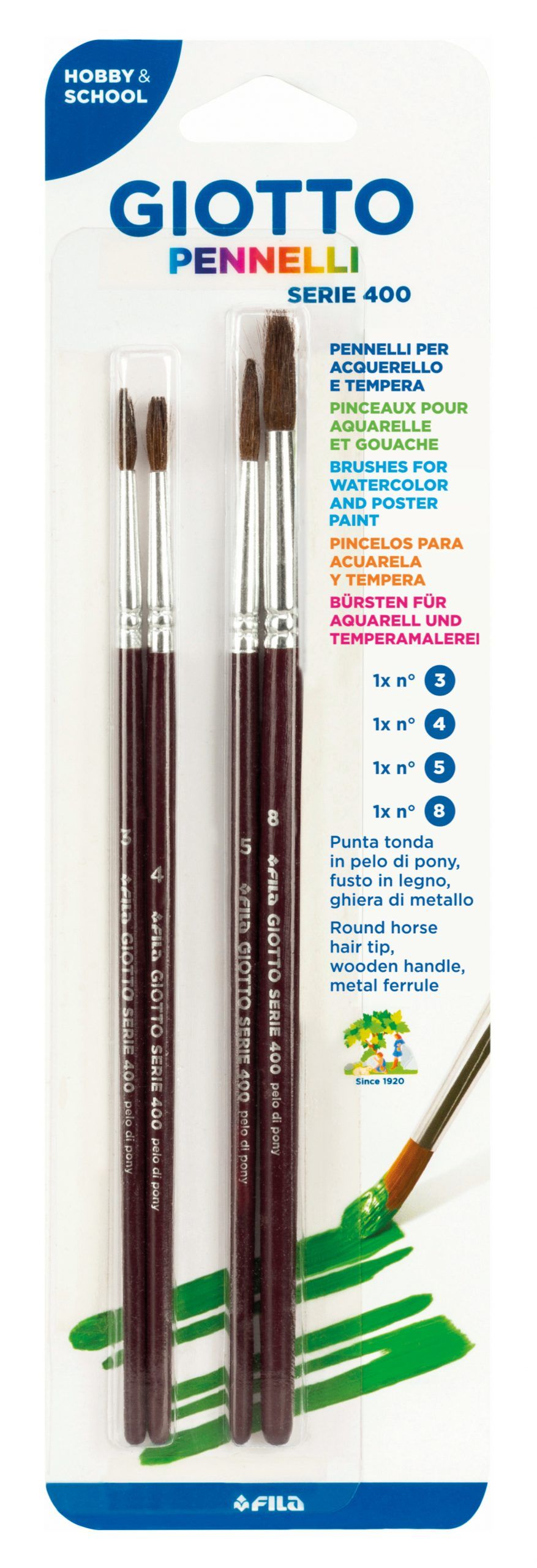Blister 4 pennelli giotto serie 400 n° 3,4,5,8 - GIOTTO