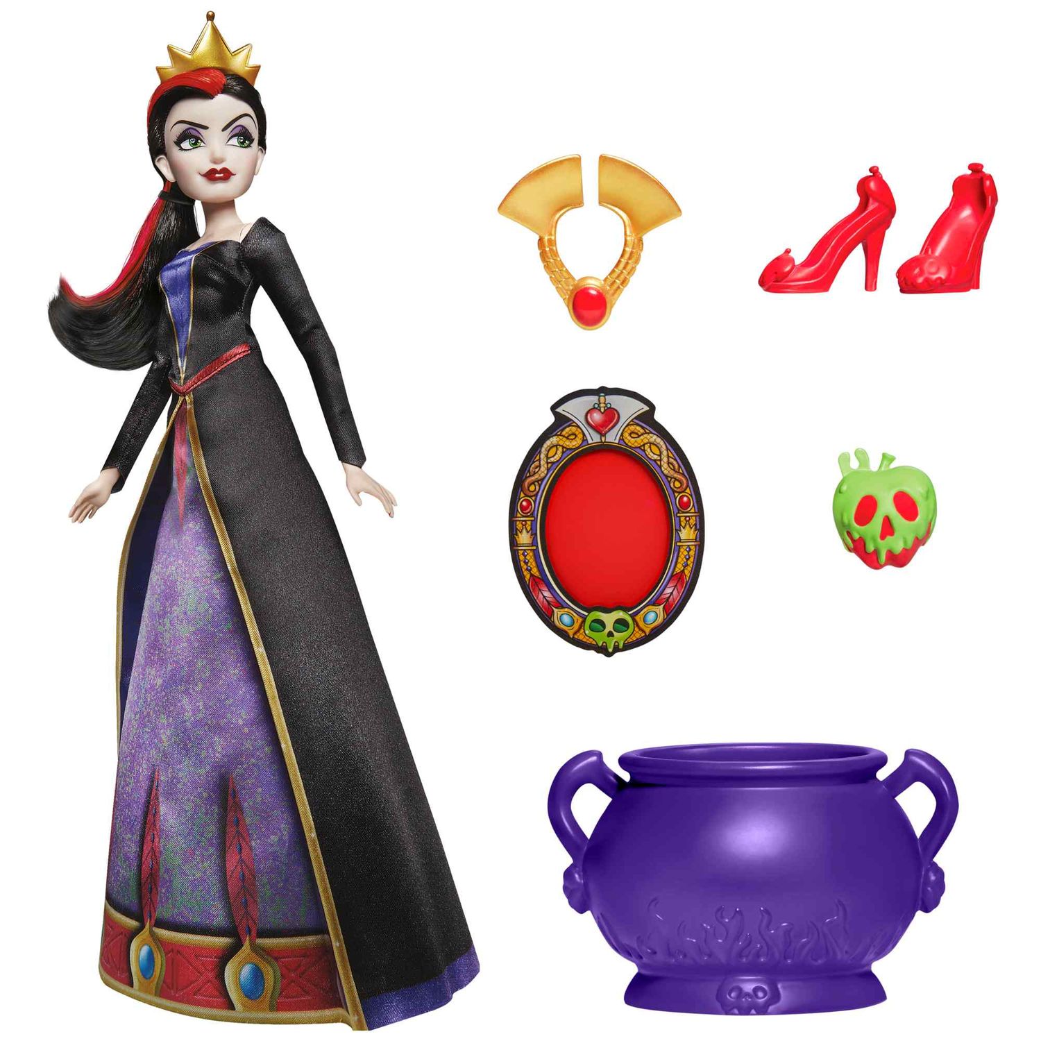 Hasbro disney villains - la regina cattiva, fashion doll con accessori e vestiti rimovibili - DISNEY PRINCESS