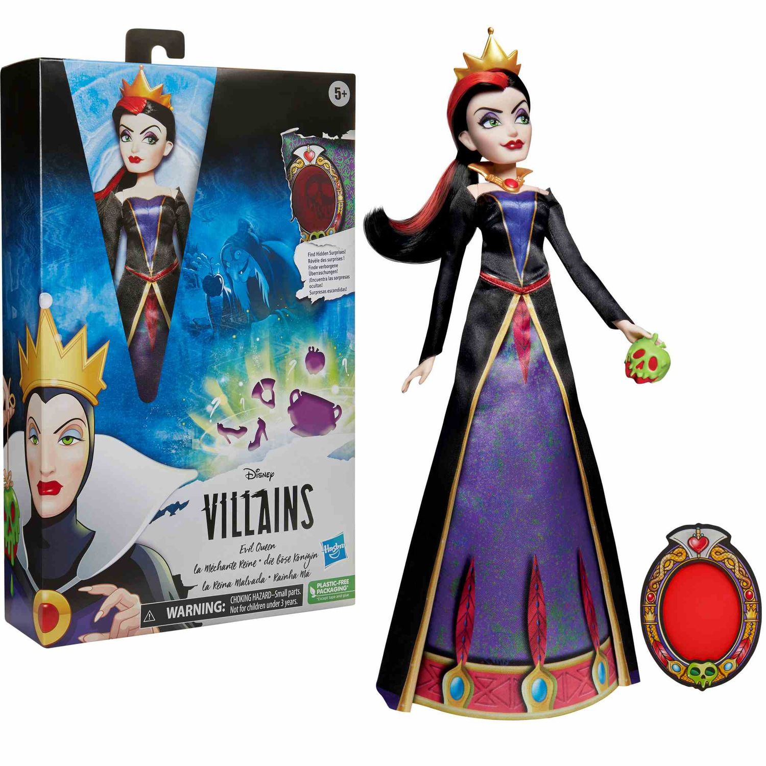 Hasbro disney villains - la regina cattiva, fashion doll con accessori e vestiti rimovibili - DISNEY PRINCESS