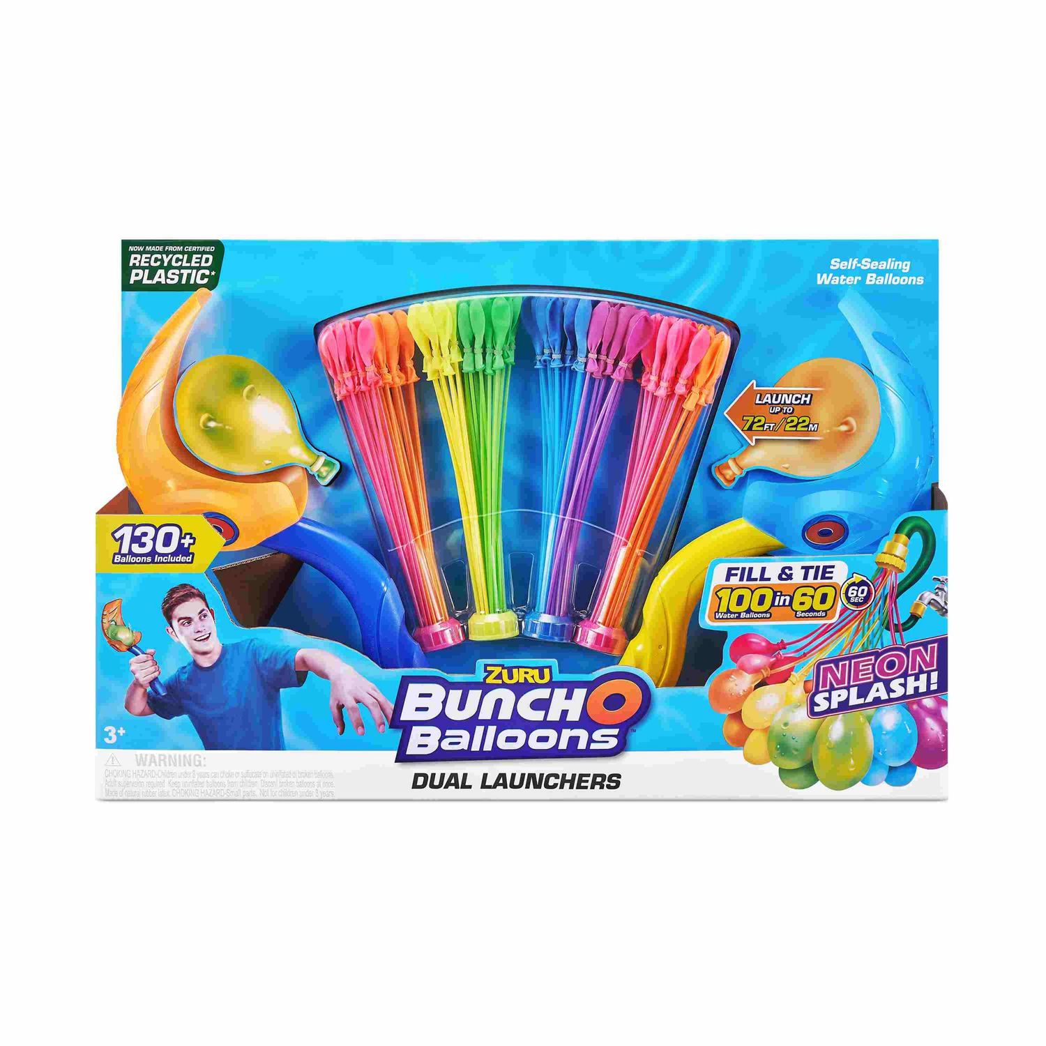 4 neon bunch o balloons con 2 lanciatori (plastica riciclata) - 
