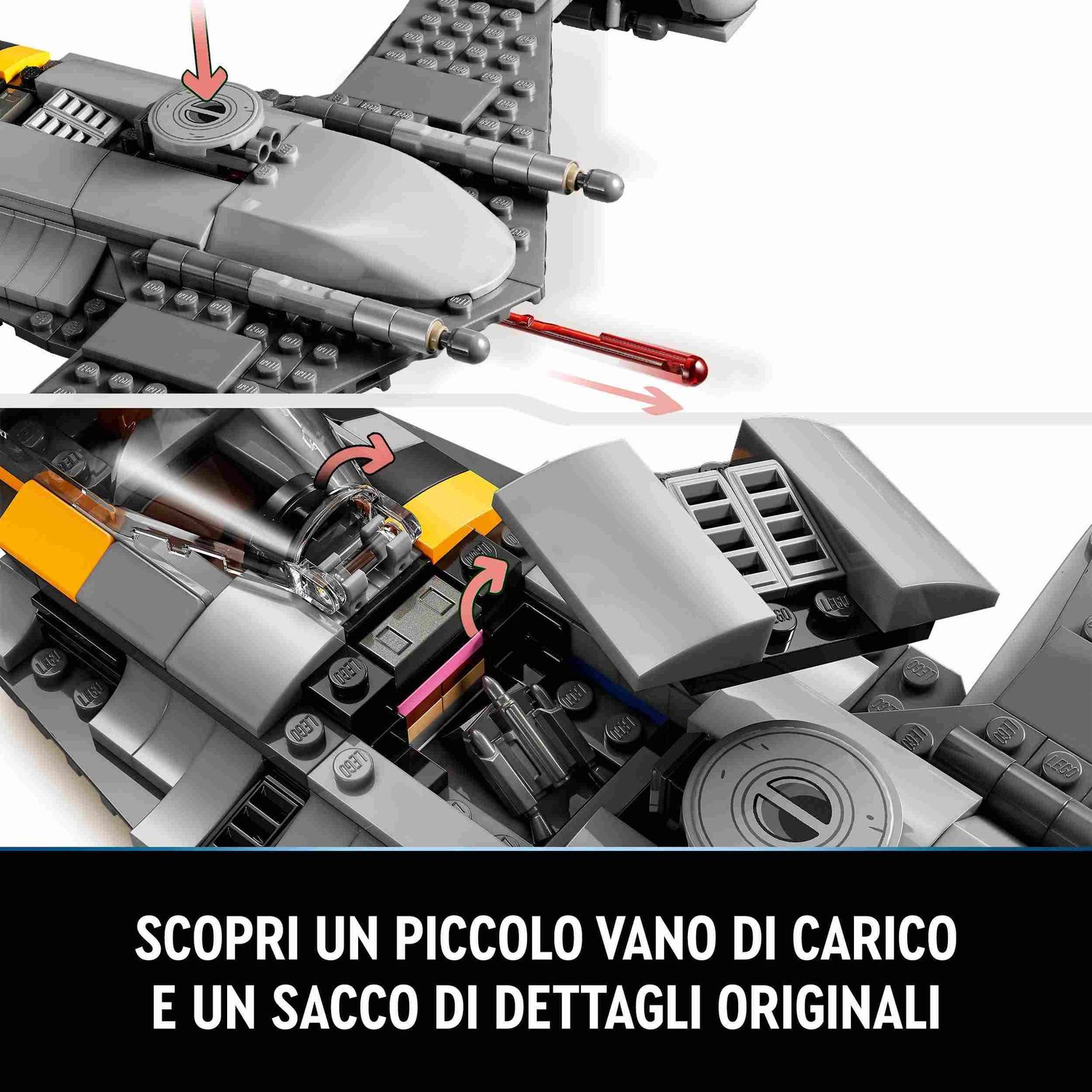 Lego star wars 75325 starfighter n-1 del mandaloriano, personaggi peli motto, droide bd e baby yoda, giocattolo costruibile - LEGO® Star Wars™, Lego, Star Wars