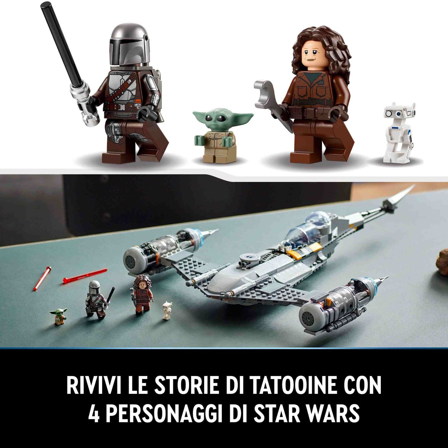 Lego star wars 75325 starfighter n-1 del mandaloriano, personaggi peli motto, droide bd e baby yoda, giocattolo costruibile - LEGO® Star Wars™, Lego, Star Wars