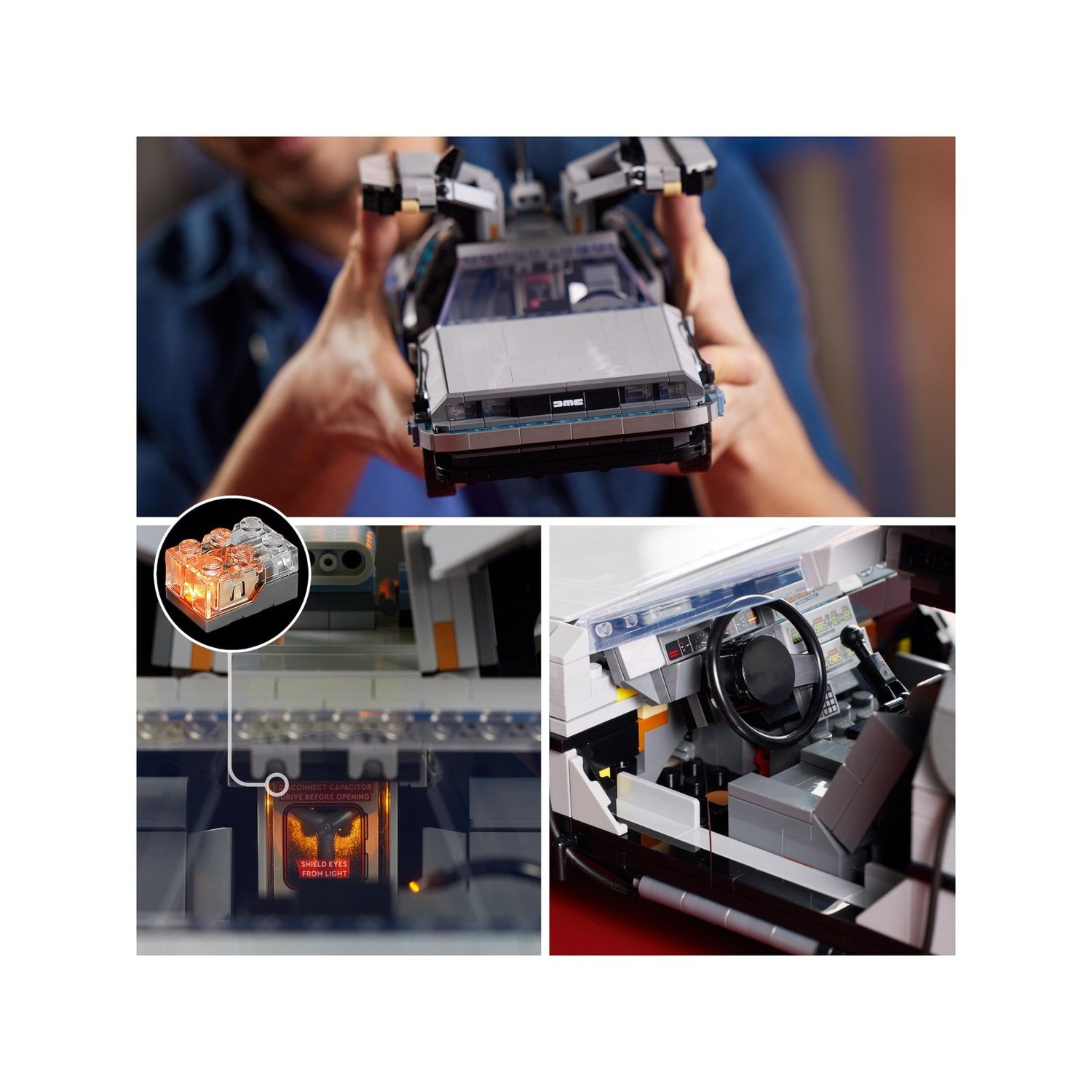 Lego icons 10300 macchina del tempo ritorno al futuro, set modellino delorean da costruire, minifigure di doc e marty mcfly - Lego, LEGO ICONS