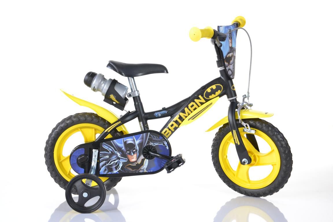 Bicicletta da bambino batman ruota 12 pollici con rotelle, freno e scudo anteriore - adatta a 3-5 anni - ideale per imparare a pedalare in autonomia con massima sicurezza - BATMAN, DC COMICS