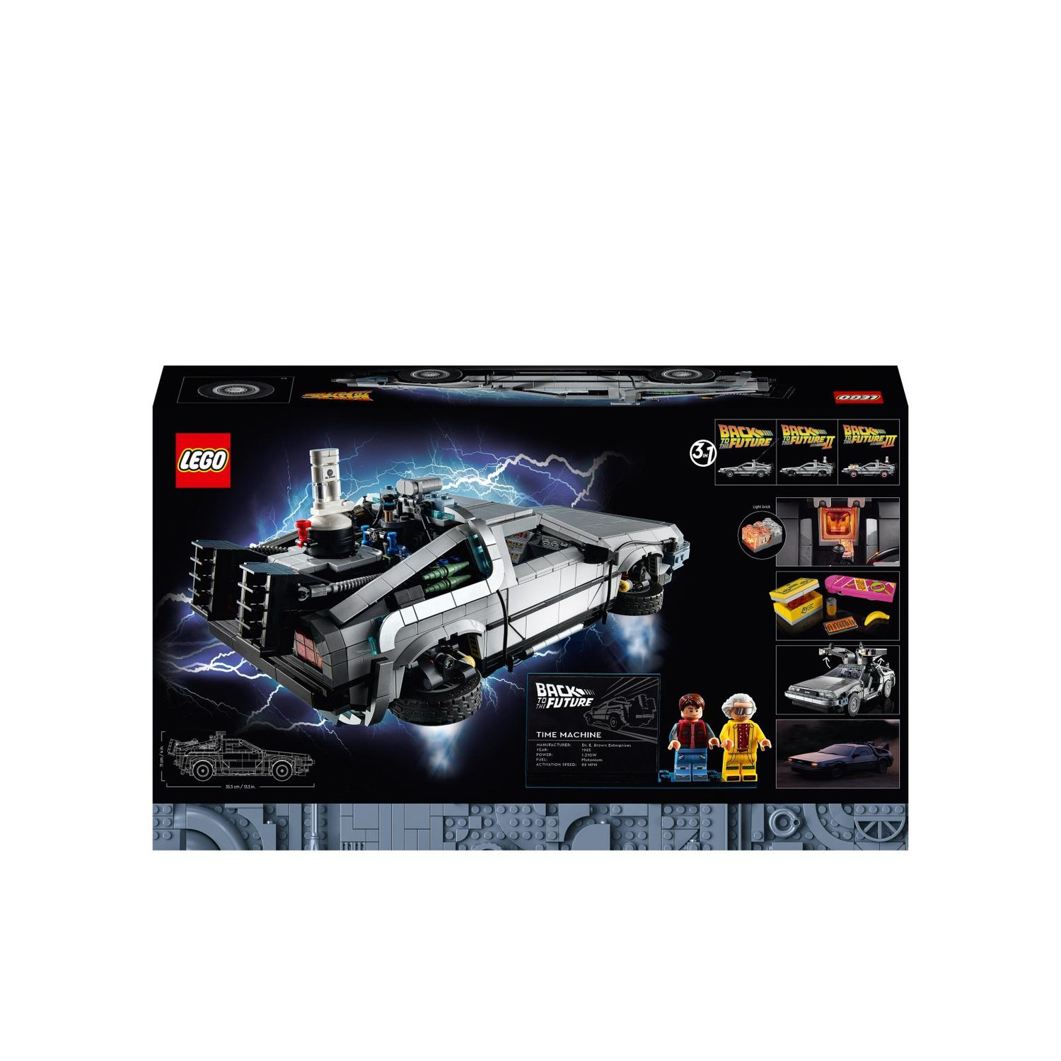 Lego icons 10300 macchina del tempo ritorno al futuro, set modellino delorean da costruire, minifigure di doc e marty mcfly - Lego, LEGO ICONS